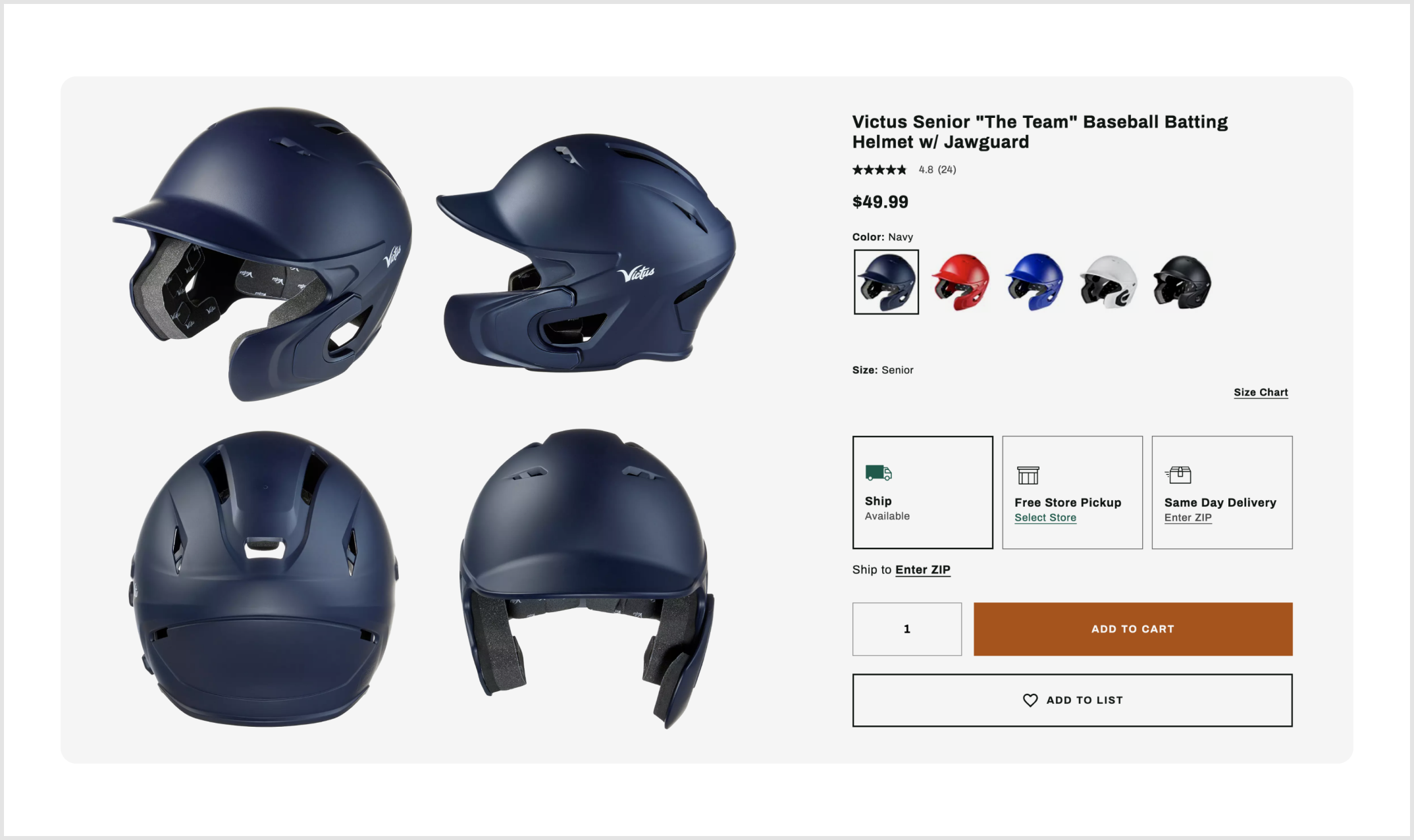 Product detail page