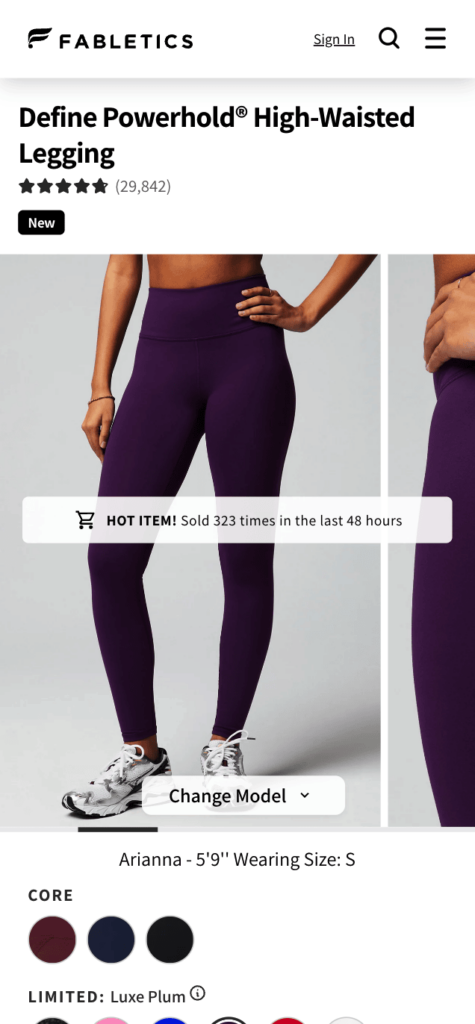 Fabletics define powerhold high-waisted legging